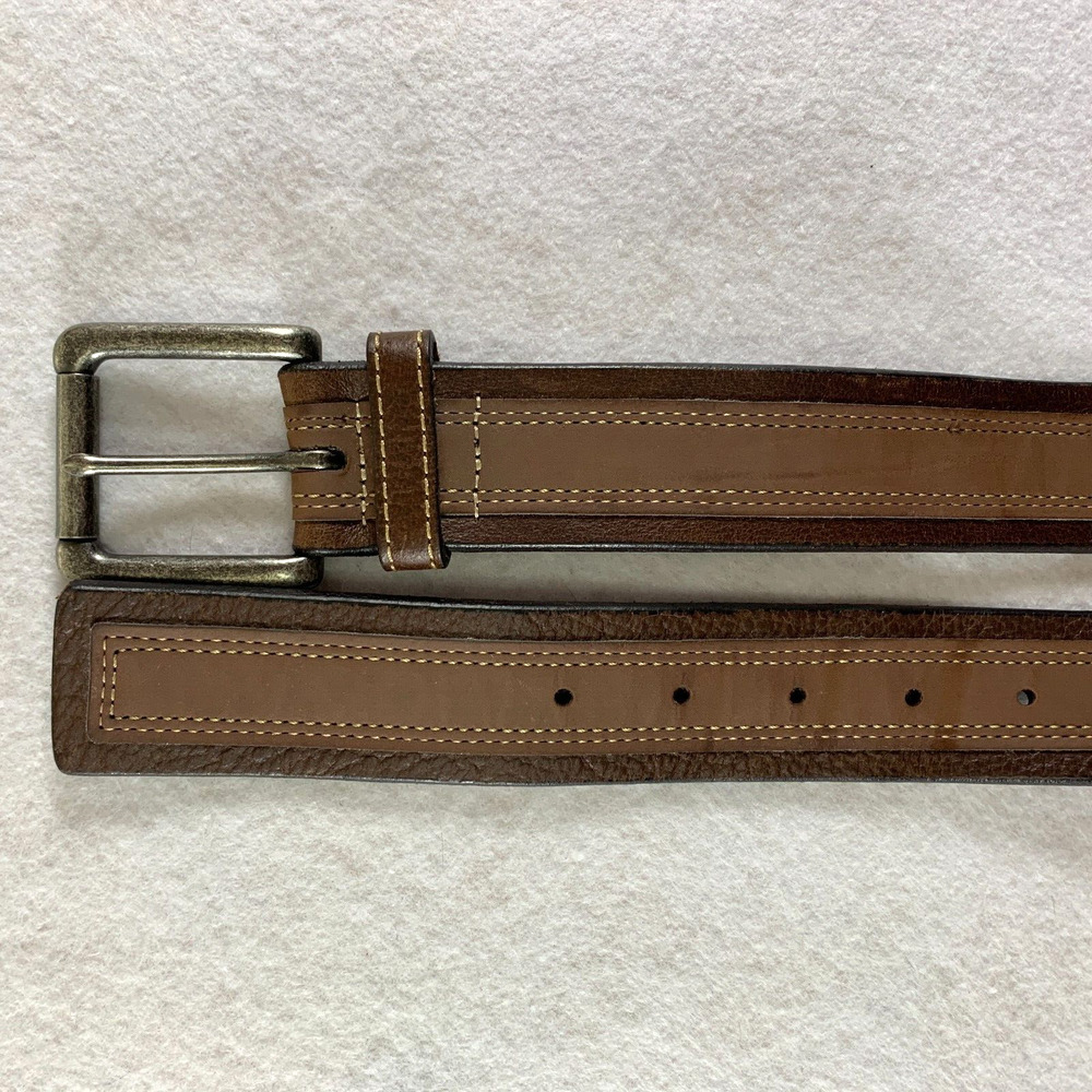 Wrangler Mens Genuine Leather Belt Sz 46 Brown 2 Tone Casual Western Rugged Work